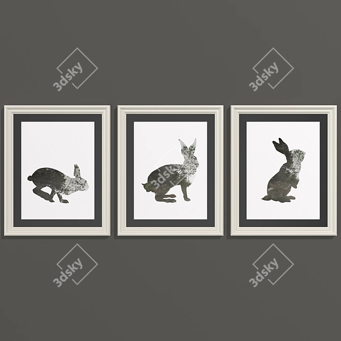 Contemporary Forest Rabbit Art 3D model image 5