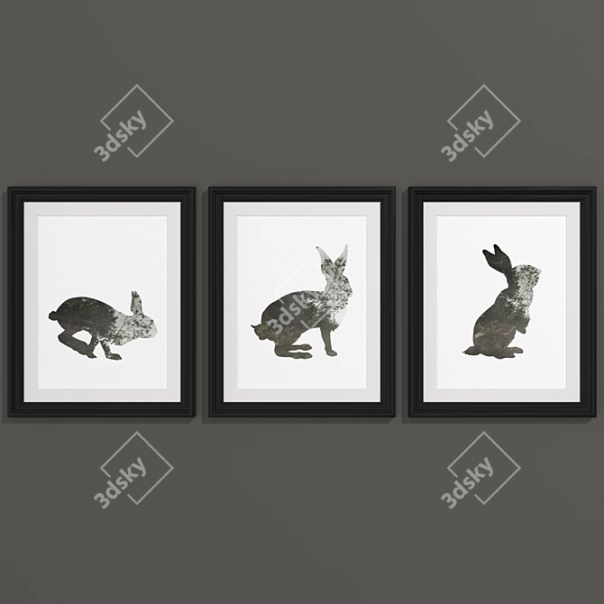 Contemporary Forest Rabbit Art 3D model image 6