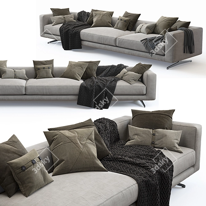 Versatile and Stylish Flexform Campiello Sofa 3D model image 3