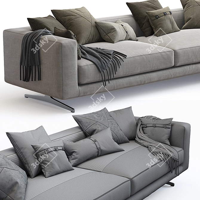 Versatile and Stylish Flexform Campiello Sofa 3D model image 4