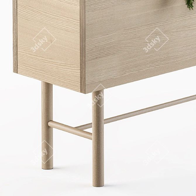 Wooden Box Plant Stand 3D model image 3
