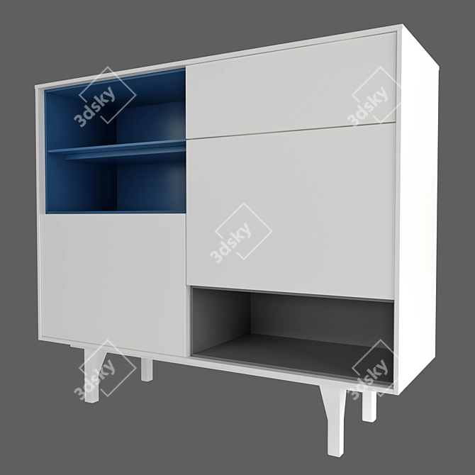 Contemporary Coloured Storage: Kuri Sideboard 3D model image 2