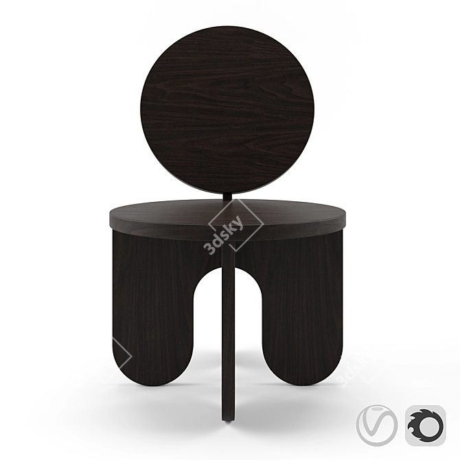 Elegant Wengue Lounge Chair 3D model image 1