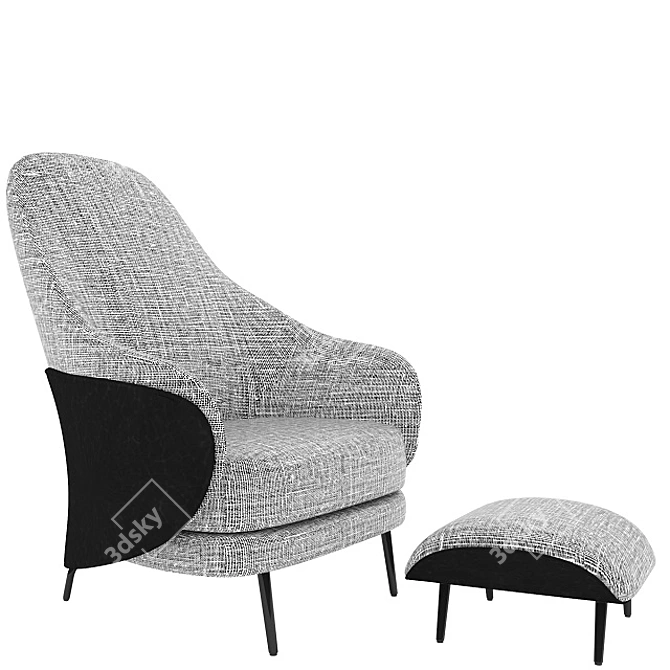 Elegant Minotti Angie Armchair 3D model image 6