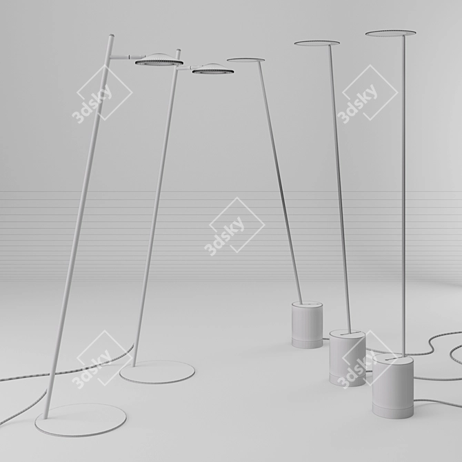 Circles and Rising Floor Lamp: Elegant Illumination by Millelumen 3D model image 4