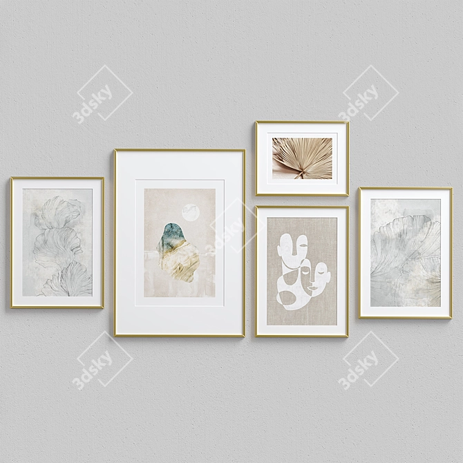 Elegant Interior Picture Frames Set 3D model image 1