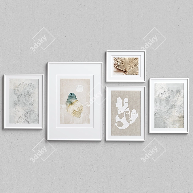 Elegant Interior Picture Frames Set 3D model image 3