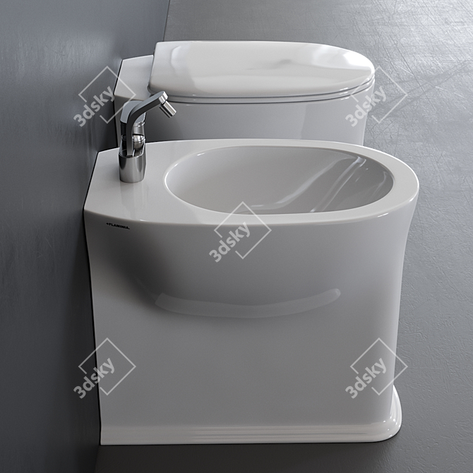 Madre Ceramic WC & Bidet Set 3D model image 3