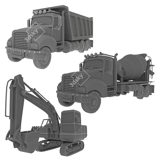 Versatile Construction Trucks for Optimal Performance 3D model image 5