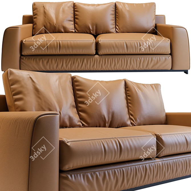 Versatile Comfort: NATUZZI-LEAF 3188 3D model image 1