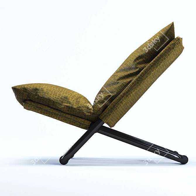 London Low Cross Armchair 3D model image 3