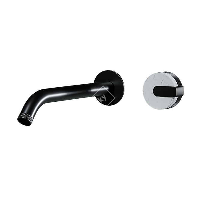 Sleek Wall-Mounted Basin Mixer 3D model image 1