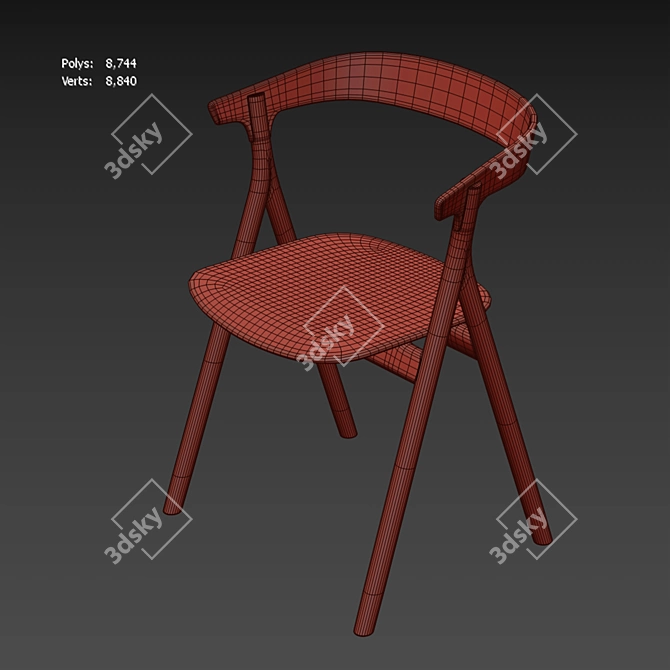  Scandinavian Inspired Yksi Chair 3D model image 1