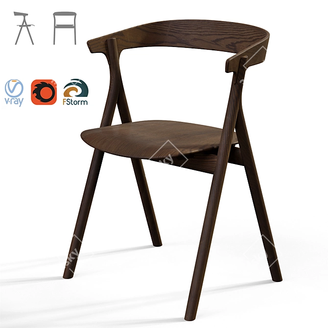  Scandinavian Inspired Yksi Chair 3D model image 6