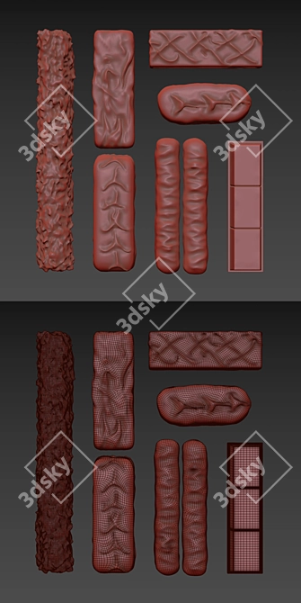 Delicious Chocolate Bars 3D model image 2