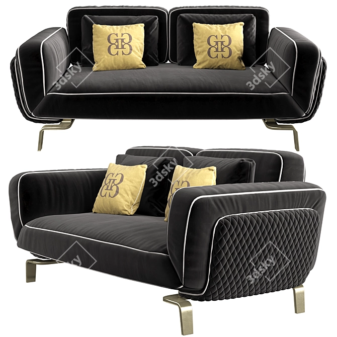 Grilli Oscar Sofa: Modern Metal Frame, Customizable Upholstery 3D model image 1