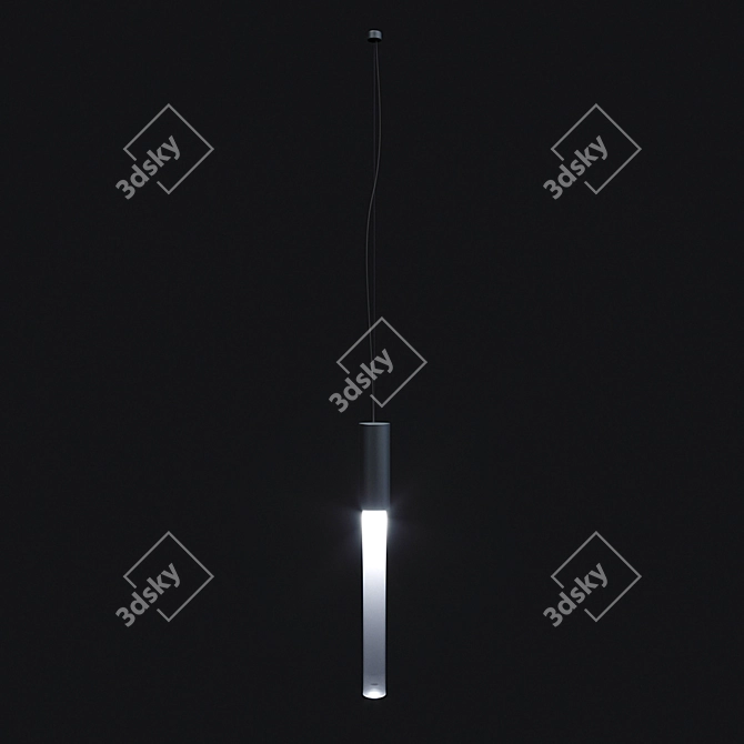 Modern Acrylic Tube Pendant Lamp 3D model image 2