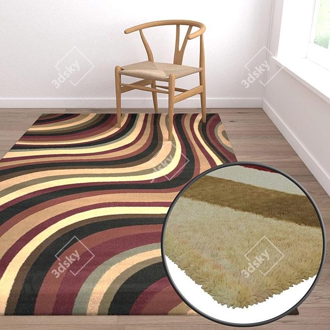 Luxury Carpet Set with High-Quality Textures 3D model image 5