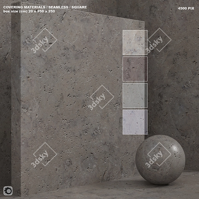 Seamless Stone & Concrete Material Set 3D model image 1