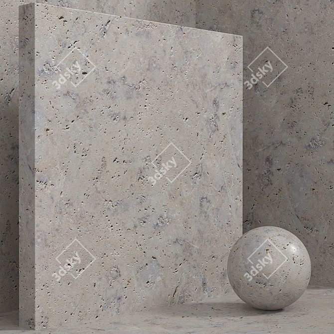 Seamless Stone & Concrete Material Set 3D model image 2