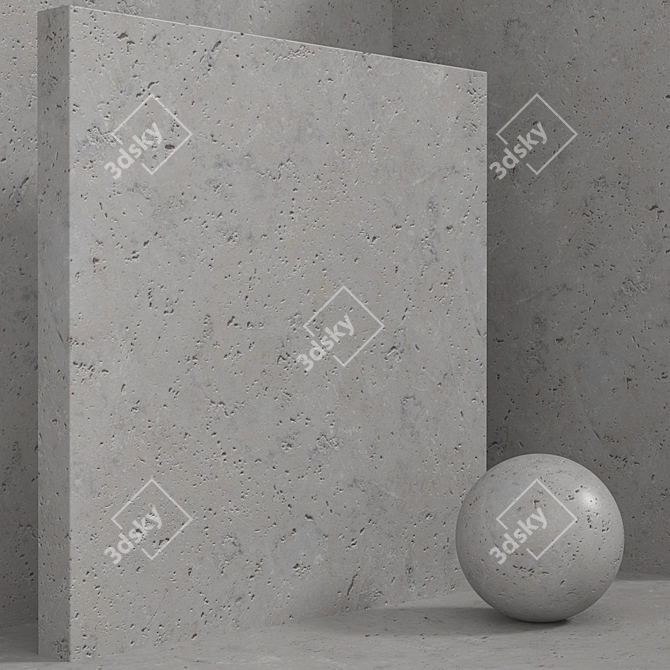 Seamless Stone & Concrete Material Set 3D model image 5