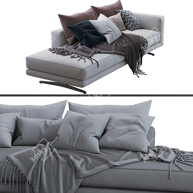 Flexform Campiello Sofa: Elegant and Versatile 3D model image 3