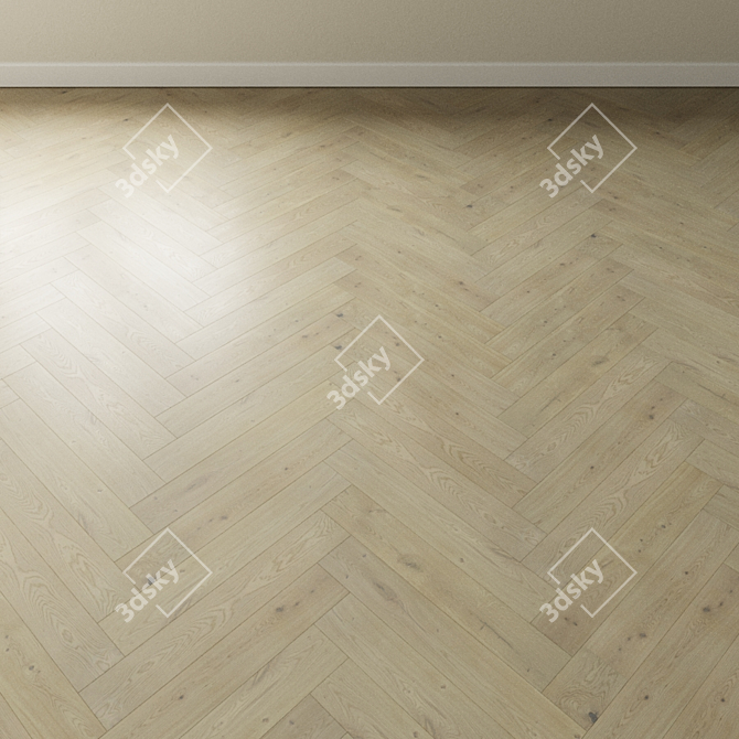 Elegant Oak Chevron: Inspire Your Space 3D model image 4