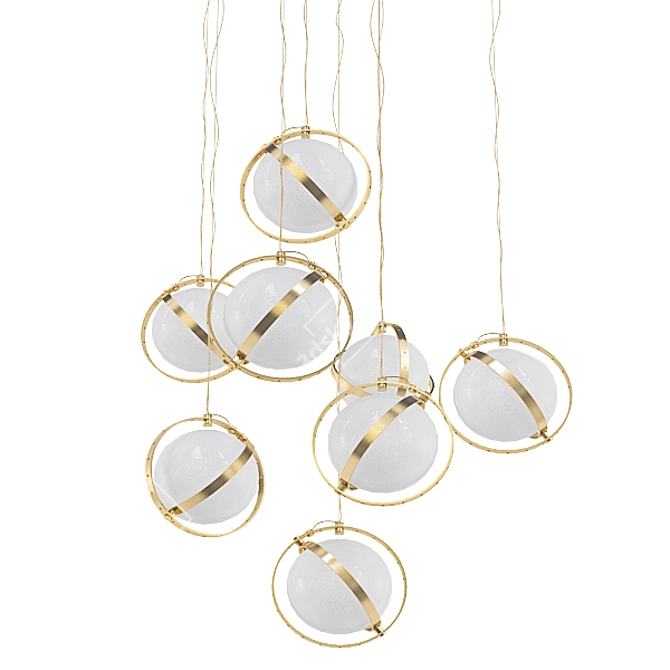 Contemporary Glass Chandelier Collection 3D model image 4