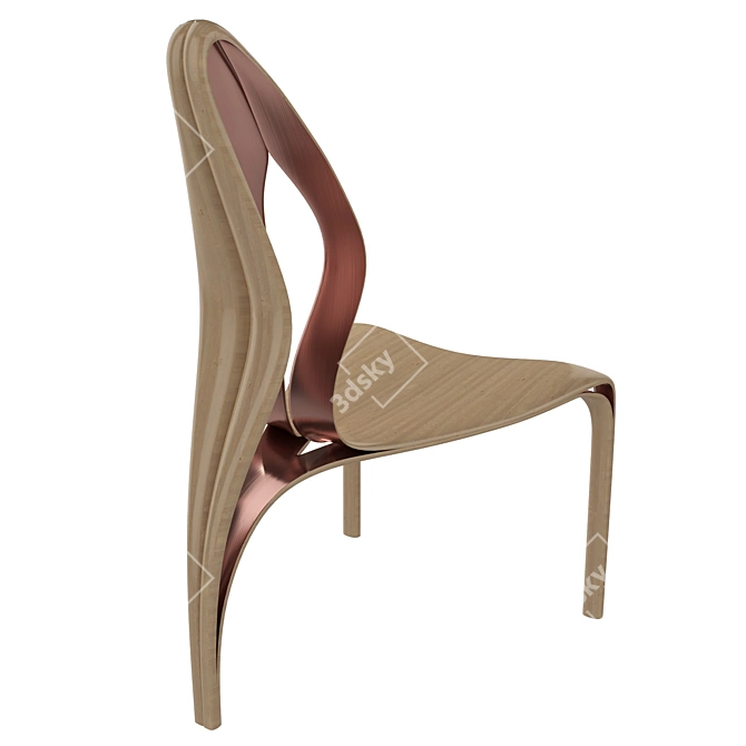 Enigmatic Wood Chair 3D model image 2