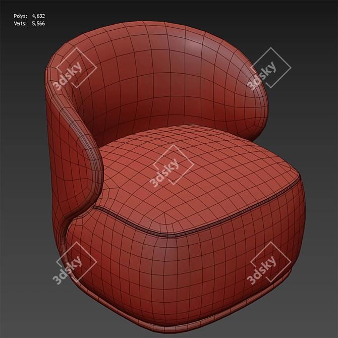 Elegant Pipe Chaise Lounge 3D model image 5