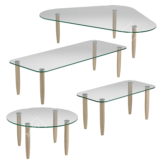 Elegant Crystal Sits Table 3D model image 1