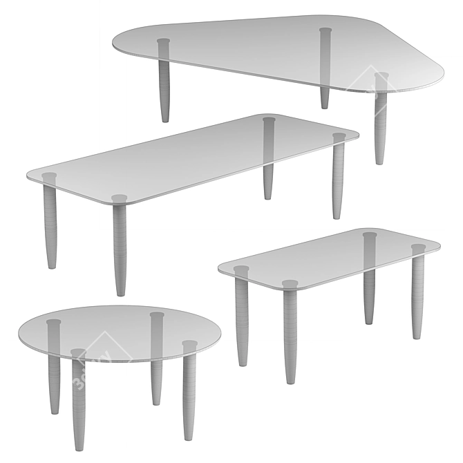 Elegant Crystal Sits Table 3D model image 3