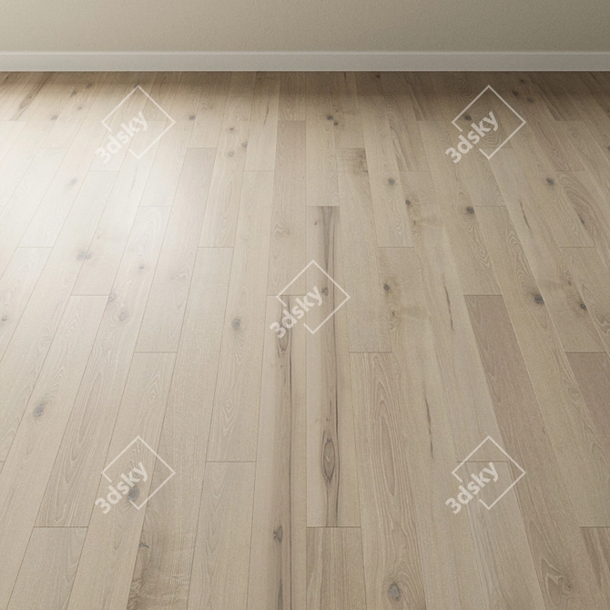 Ash Gray Cloud Parquet: French Chevron Collection 3D model image 2