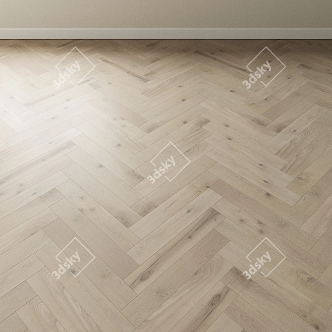 Ash Gray Cloud Parquet: French Chevron Collection 3D model image 4