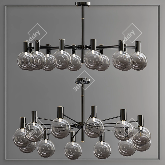 Elegant AIDA 12 Ceiling Light 3D model image 1