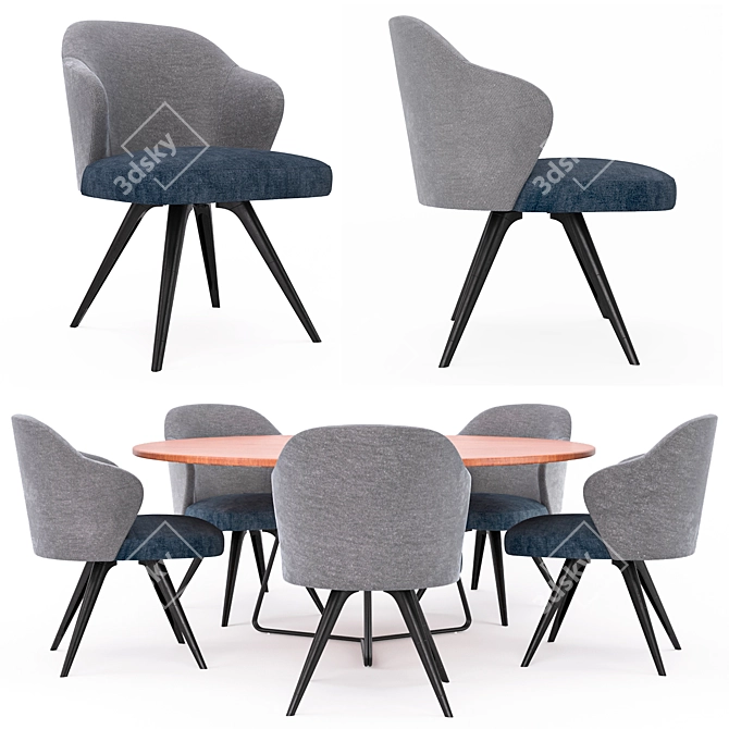 Modern Leslie Table Set 3D model image 1