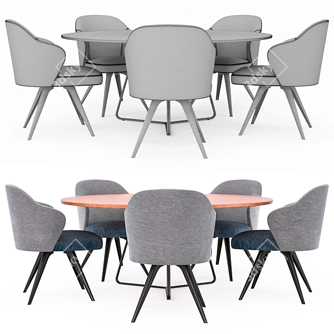 Modern Leslie Table Set 3D model image 2