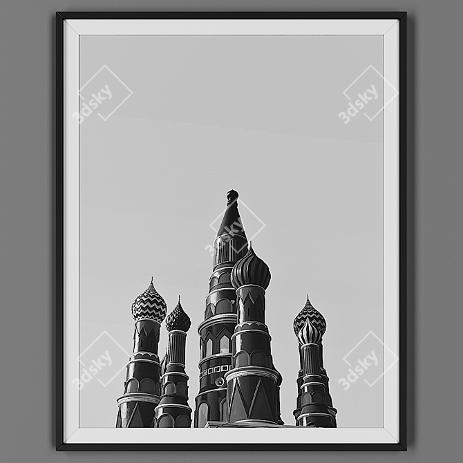 Title: Sleek Black Picture Frame 3D model image 1