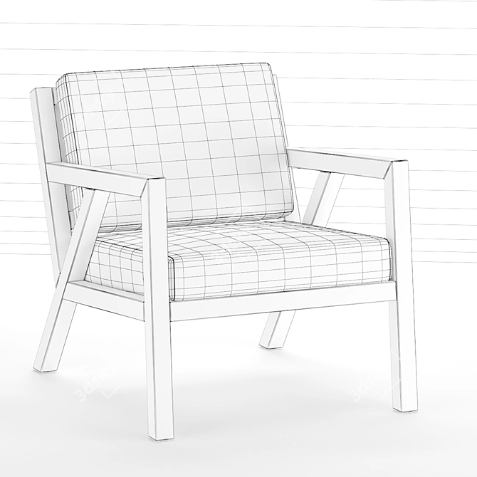 Modern Truss Chair in Caledon Dahlia 3D model image 2