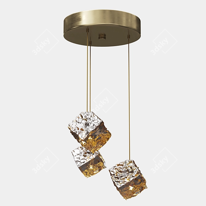 Crystal Fire Pendant Lamp 3D model image 2