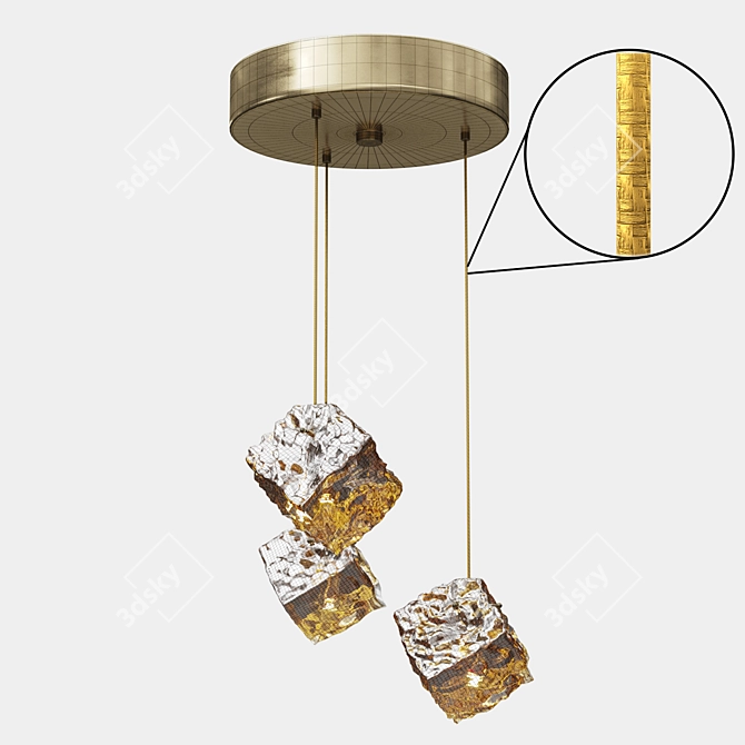 Crystal Fire Pendant Lamp 3D model image 3