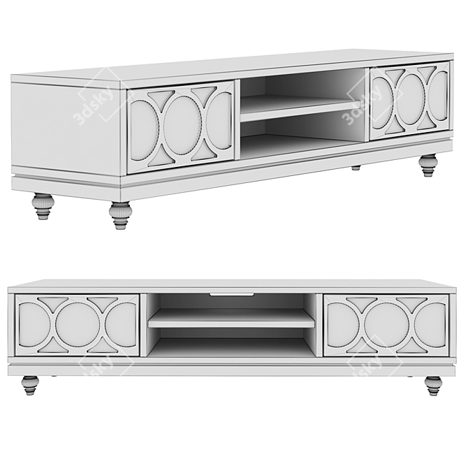 Dantone Home Austin TV Stand - 2 Drawers 3D model image 2