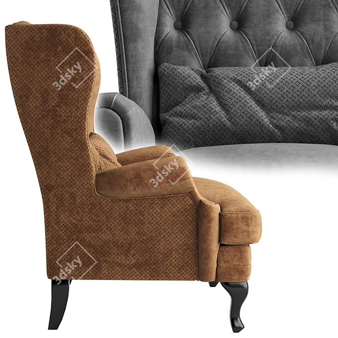 Elegant Handcrafted Manchester Armchair 3D model image 2