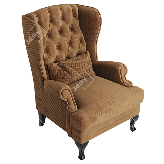Elegant Handcrafted Manchester Armchair 3D model image 3
