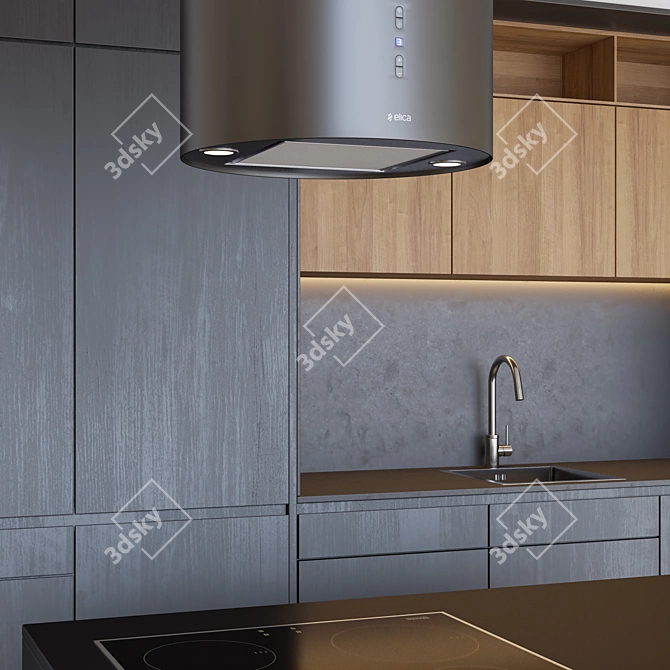 Sleek Modern Kitchen Design 3D model image 3