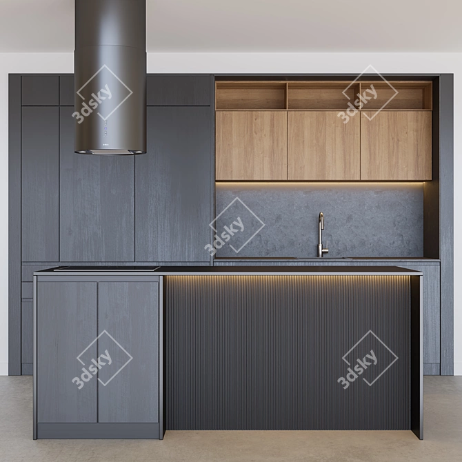 Sleek Modern Kitchen Design 3D model image 5