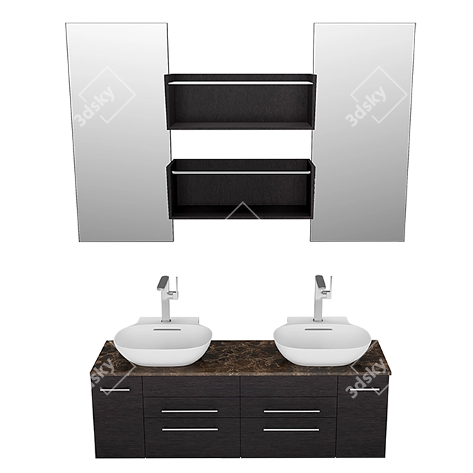 Laufen Ino Porcelain Sink 3D model image 1