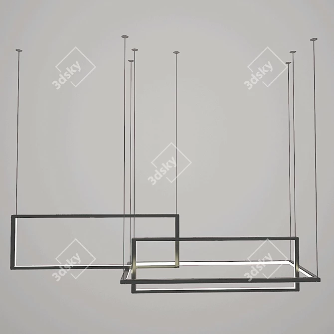 Modern Steel Pendant Light 3D model image 1