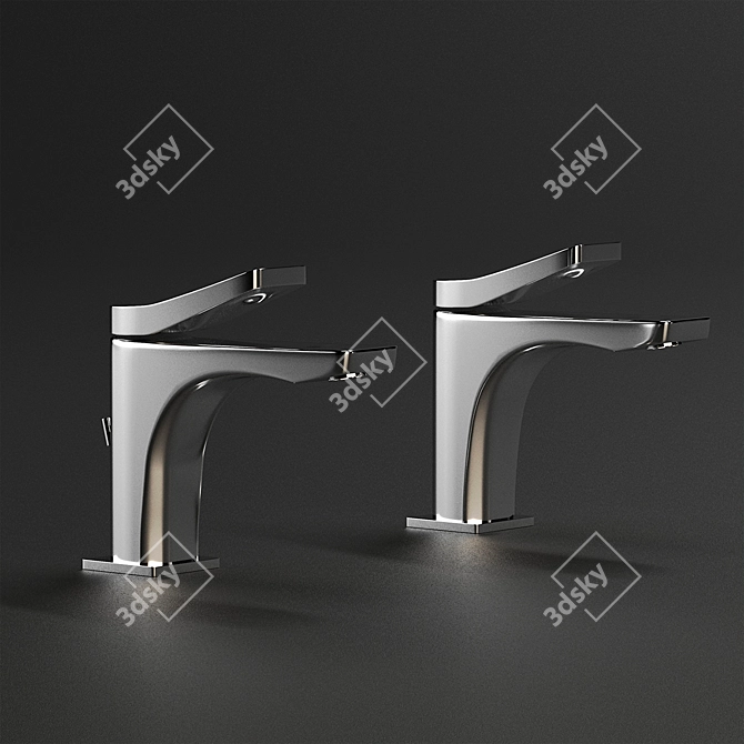 Gessi Rilievo Chrome Faucets 3D model image 2