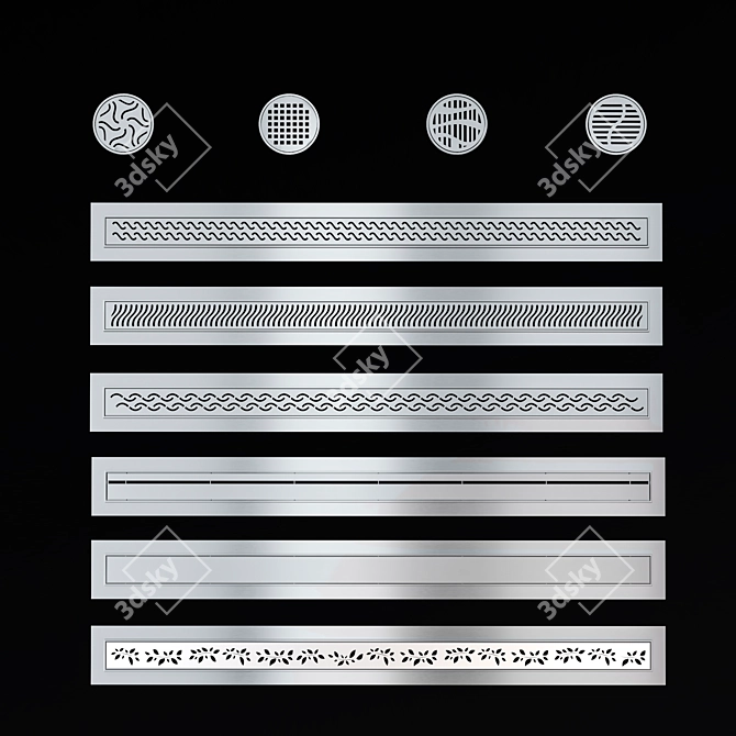 ACO Shower Grates and Channels Set 3D model image 2